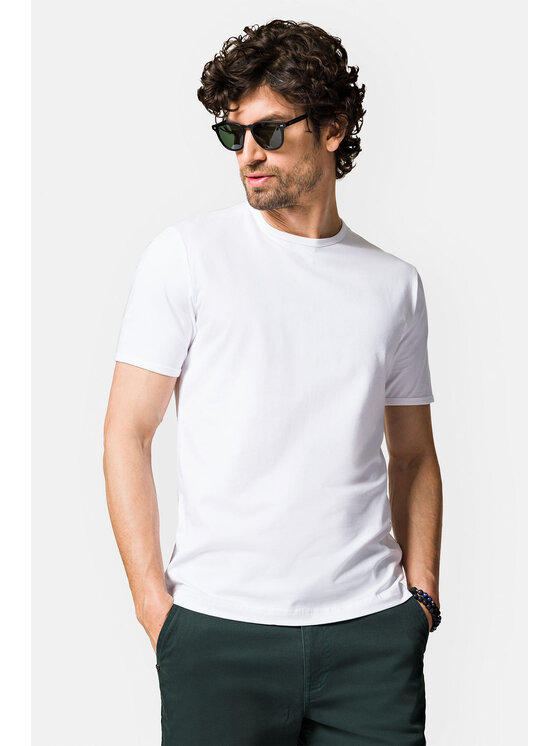 Lancerto Lancerto T-Shirt Zane TS073123000051 Biały Regular Fit