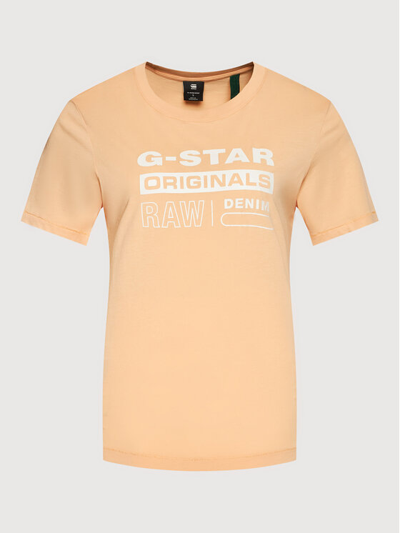 Orange G-Star D19953-4107-C962 Originals Regular T-Shirt Fit Raw Label