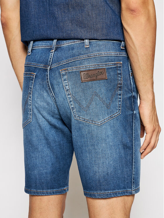 Wrangler Wrangler Szorty jeansowe Texas W11CQ148R 112126018 Niebieski Slim Fit