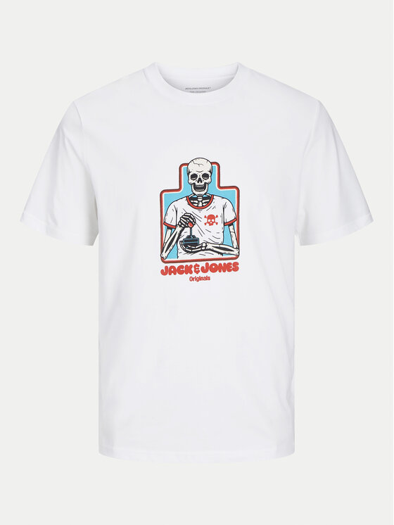 Jack & Jones Jack & Jones T-Shirt Eight Skull 12264841 Biały Standard Fit