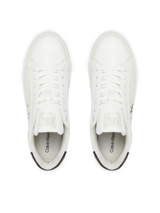 Calvin Klein Jeans Calvin Klein Jeans Sneakersy Bold Flatf Low Lace Lth YW0YW01878 Bílá