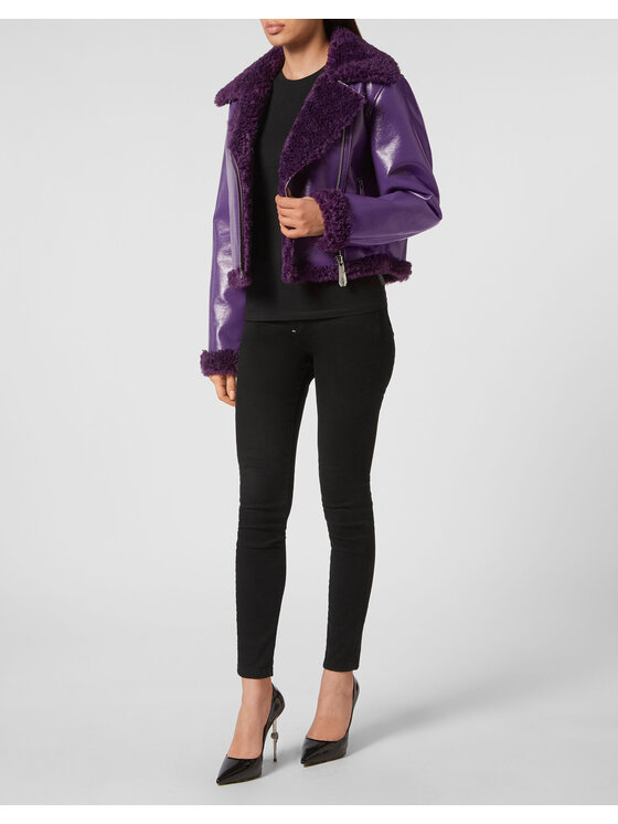 PHILIPP PLEIN PHILIPP PLEIN Ramoneska 565 Fioletowy Regular Fit