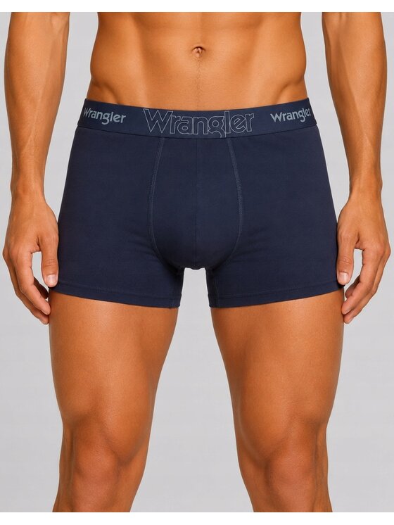 Wrangler Wrangler Bokserki Heath 3 Pack Cotton Elastane Trunks Niebieski