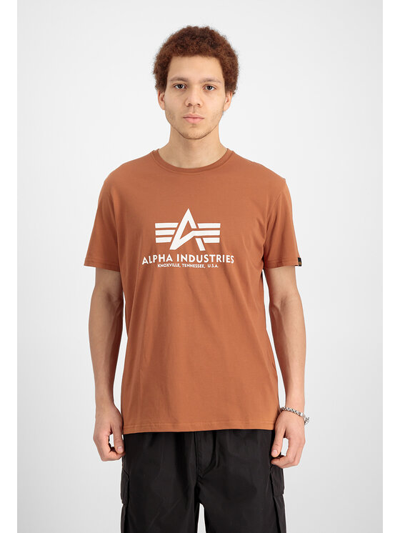 Alpha Industries Alpha Industries T-Shirt AI.100501-709-M Hnědá Basic Fit