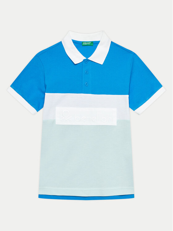 Chłopięce Polo United Colors Of Benetton, Rozmiar 160, Niebieskie, 3088C301G