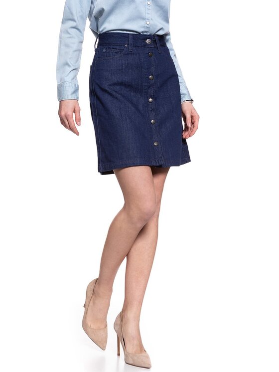 Lee Lee Spódnica mini A LINE SKIRT Niebieski Regular Fit