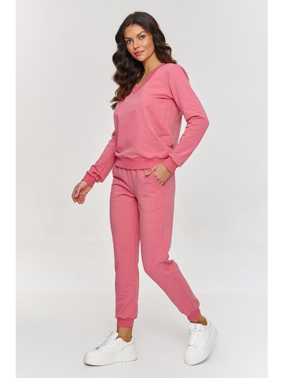Makadamia Makadamia Komplet dresowy m868 Różowy Regular Fit