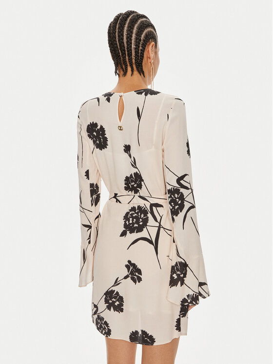 TWINSET TWINSET Poletna obleka 241TP2604 Écru Straight Fit
