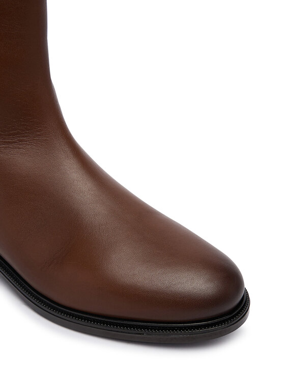 Tommy Hilfiger Tommy Hilfiger Škornji Th Buckle Leather Ankle Boot FW0FW09486 Rjava