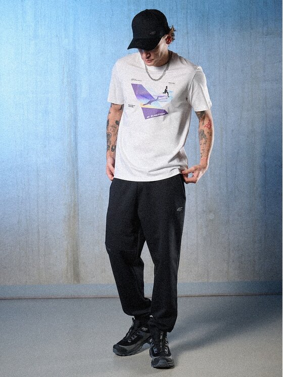 4F 4F T-Shirt IN MOTION Biały Regular Fit