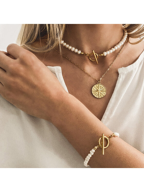 Manoki manoki Bransoletka BA855G Biały