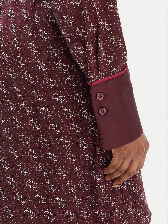 Guess Guess Vestito chemisier W6RK90 WF1T2 Bordeaux Regular Fit