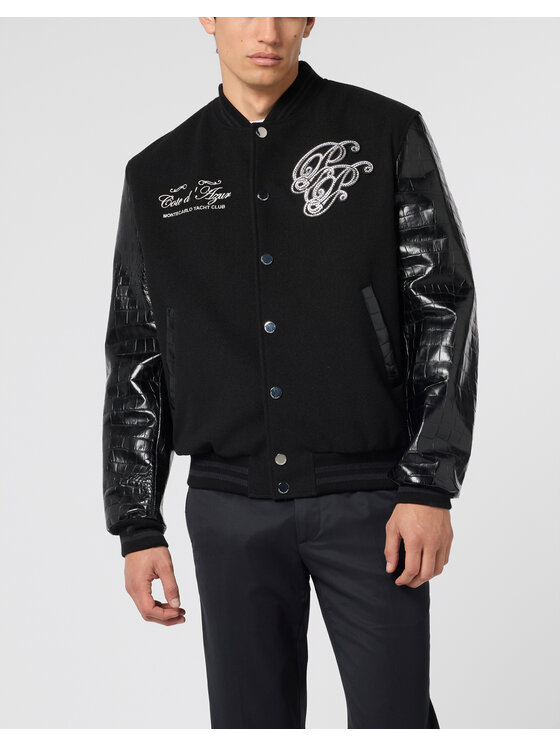 PHILIPP PLEIN PHILIPP PLEIN Kurtka bomber 29074 Czarny Regular Fit