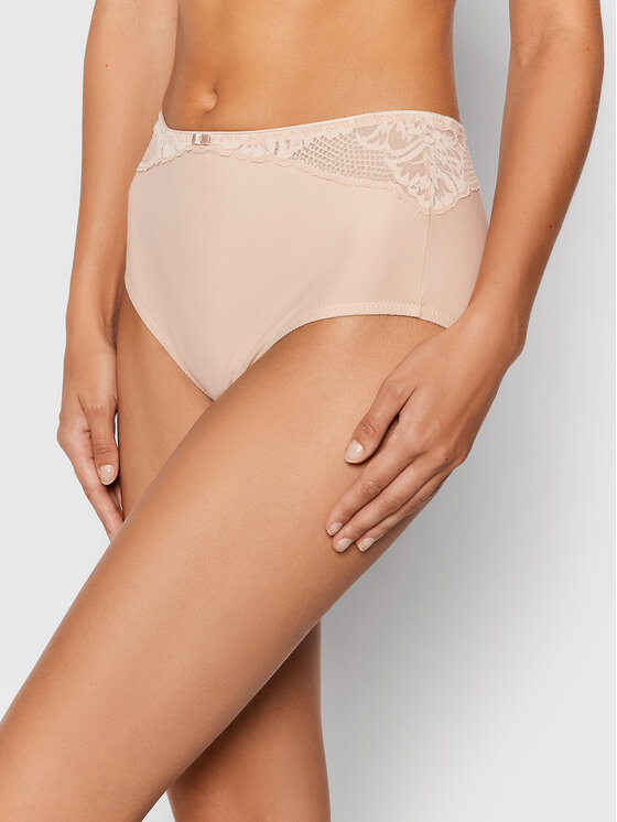 Triumph Triumph Figi klasyczne z wysokim stanem Modern Lace+Cotton Maxi 10207493 Beżowy