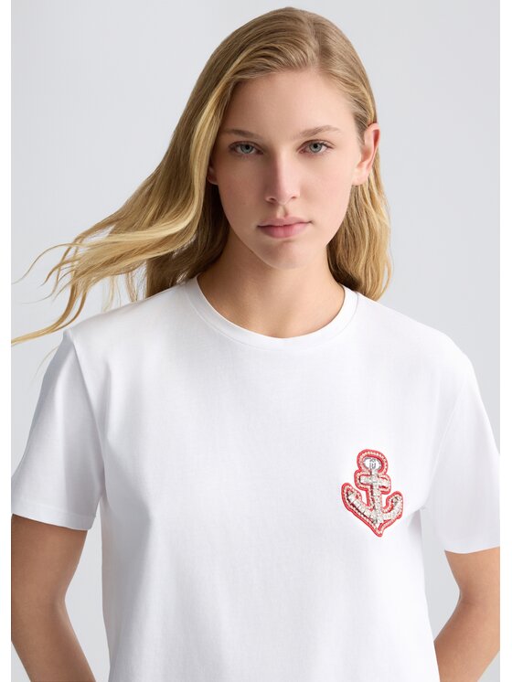 Liu Jo Liu Jo T-shirt CA5371J6308M9320 Bianco Regular Fit