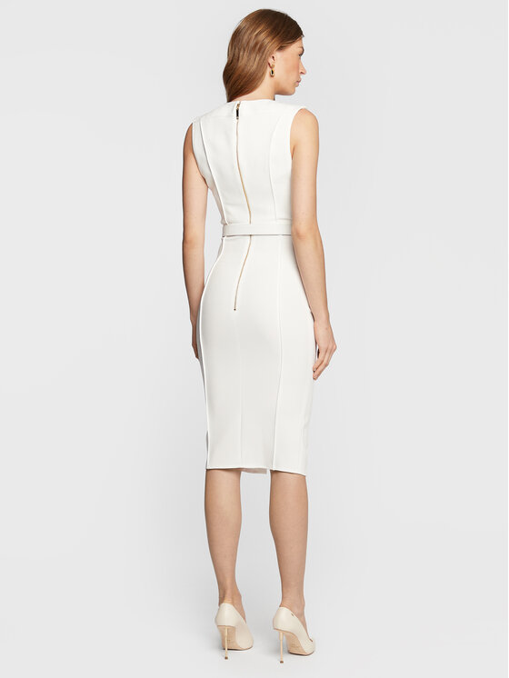 Elisabetta Franchi Elisabetta Franchi Abito da cocktail AB-188-26E2-V500 Bianco Slim Fit