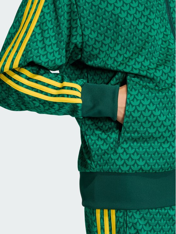 adidas adidas Bluza FIREBIRD LOOSE MONOGRAM Zielony Loose Fit