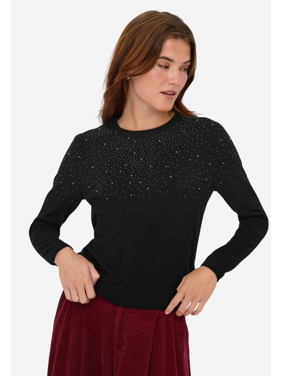 ONLY ONLY Maglione Onlanabella bling o-neck knt Nero Regular Fit