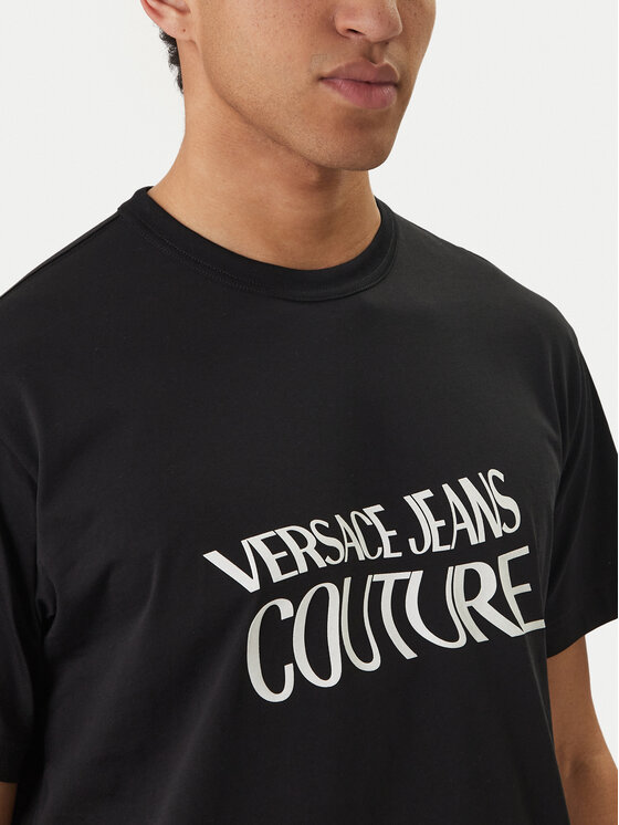 Versace Jeans Couture Versace Jeans Couture Tričko 80GAHE04 CJ00E Čierna Regular Fit