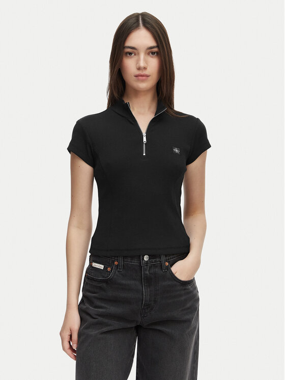 Calvin Klein Jeans Póló LV047G240G Fekete Slim Fit