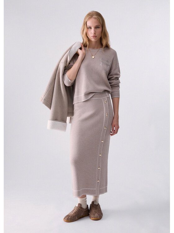 Liu Jo Liu Jo Felpa TF6180MS59LD3034 Beige Regular Fit