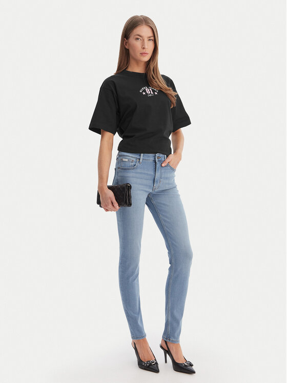 Guess Jeans Guess Jeans Póló W6RI20 K8HM0 Fekete Oversize