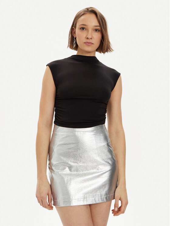 Gina Tricot Top 20883 Čierna Slim Fit