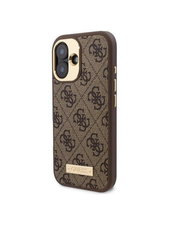 Guess Guess Etui na telefon iPhone 16 Brązowy