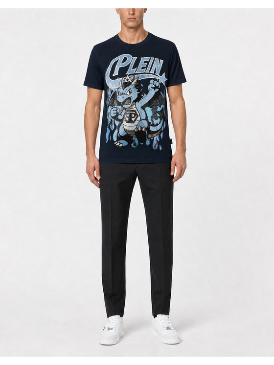 PHILIPP PLEIN PHILIPP PLEIN T-Shirt 31116 Granatowy Regular Fit
