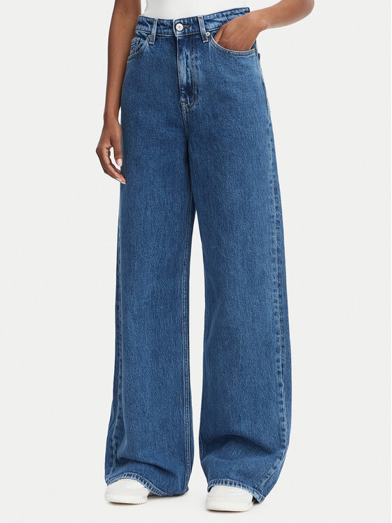 Tommy Jeans Blugi DW0DW23069 Albastru Wide Leg