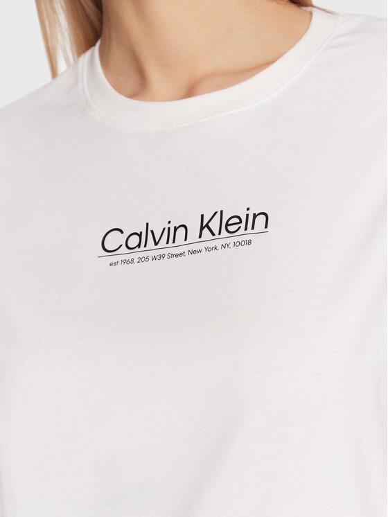 Calvin Klein Calvin Klein T-Shirt Coordinates Logo Graphic K20K204996 Biały Regular Fit