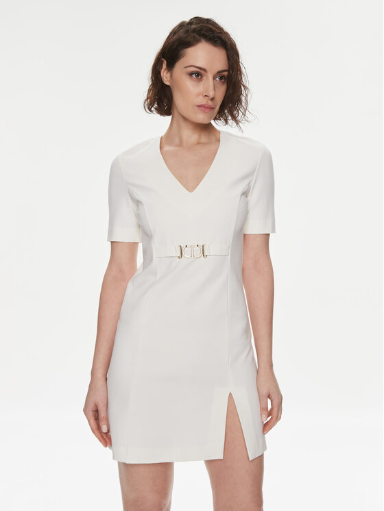 TWINSET TWINSET Coctailkleid 241TP2275 Écru Regular Fit