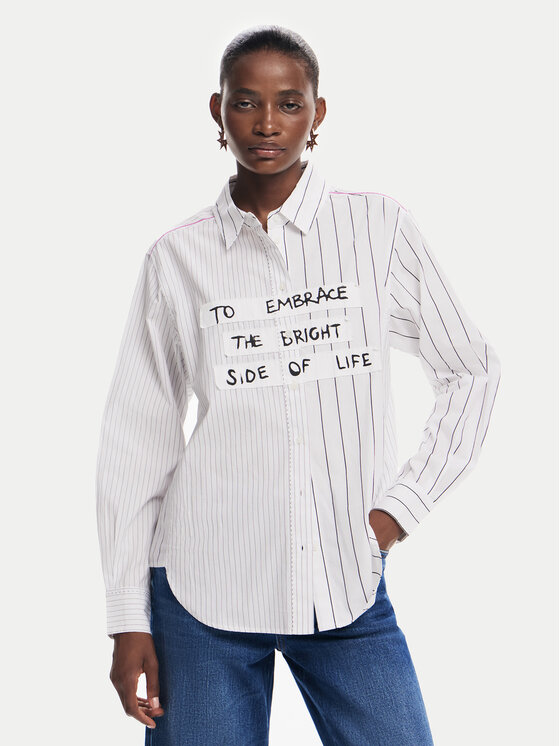 Desigual Desigual Πουκάμισο Ykohama 24WWCW19 Λευκό Regular Fit