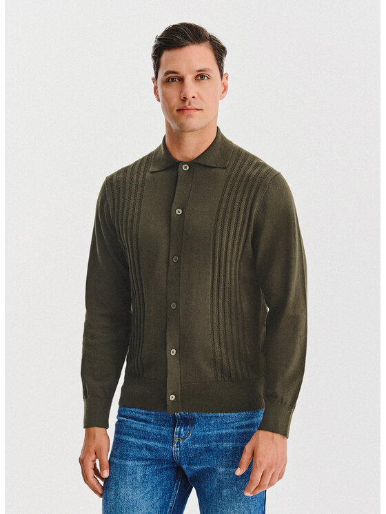Pako Lorente Pako Lorente Kardigan P25WF-2X-008 Zielony Classic Fit