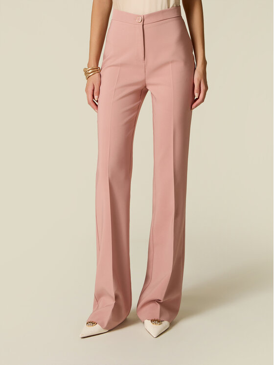 Oltre Oltre Spodnie materiałowe P04DR009409N0A6 Różowy Flare Fit