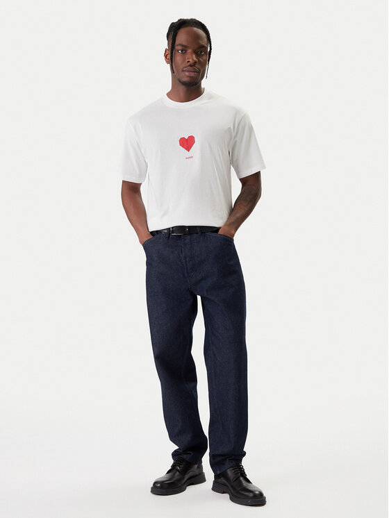 HUGO HUGO Tričko Dalentin 50553429 Biela Relaxed Fit