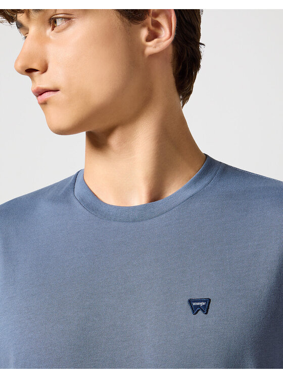 Wrangler Wrangler T-Shirt SIGN OFF TEE Niebieski Regular Fit