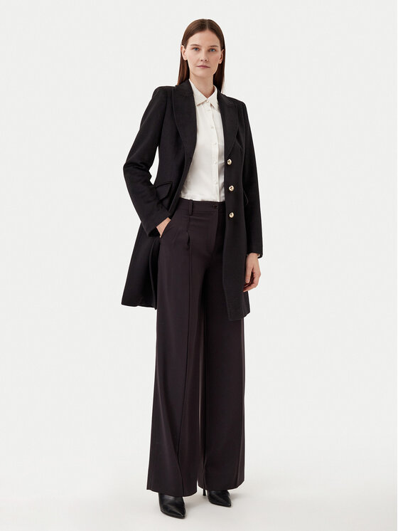 Motivi Motivi Gyapjú kabát 0039Q100534N Fekete Slim Fit