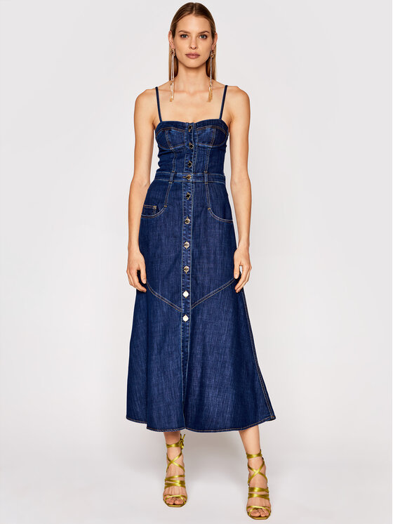 Pinko Džinsinė suknelė Poppy 1J10LA Y6KB Tamsiai mėlyna Regular Fit •  Modivo.lt