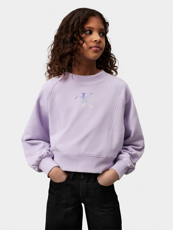 Calvin Klein Jeans Mikina Gradient Monogram IG0IG02539 Fialová Regular Fit