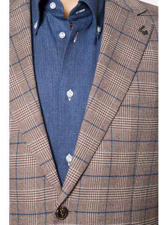 Lancerto Lancerto Marynarka Pafos MA131123000011 Brązowy Slim Fit