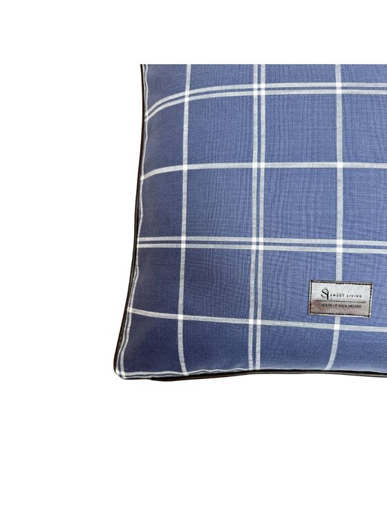Sweet Living Sweet Living Poduszka Poduszka RIVERHEAD TARTAN NAVY /WHITE XL Granatowy