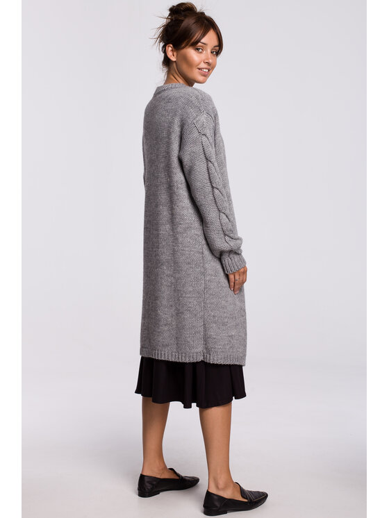 BeWear BeWear Sweter BK051 Szary Modern Fit