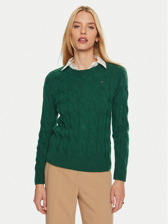 Tommy Hilfiger Tommy Hilfiger Kampsun WW0WW43586 Roheline Regular Fit