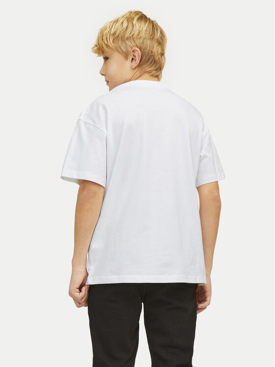 Jack&Jones Junior Jack&Jones Junior Marškinėliai Bushwick Blur 12263146 Balta Relaxed Fit