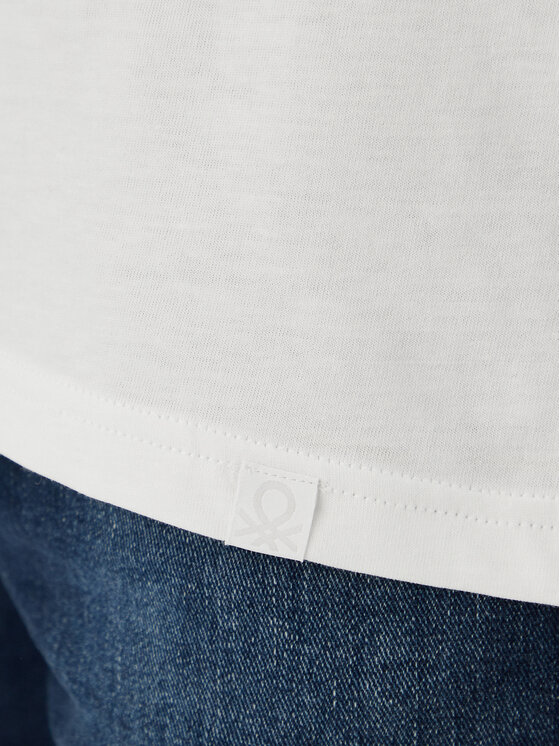 United Colors Of Benetton United Colors Of Benetton Pikkade varrukatega T-särk 3U53J1F05 Valge Relaxed Fit