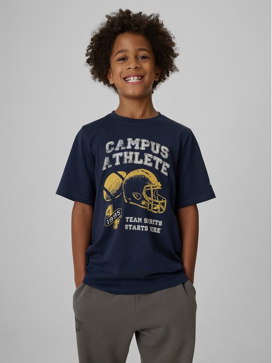 4F 4F T-Shirt 4FJRAW26TTSHM4526-31S Granatowy Regular Fit
