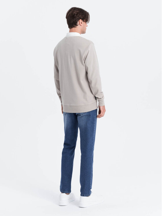 Ombre Ombre Mikina OM-SSNZ-0132 Šedá Large Fit
