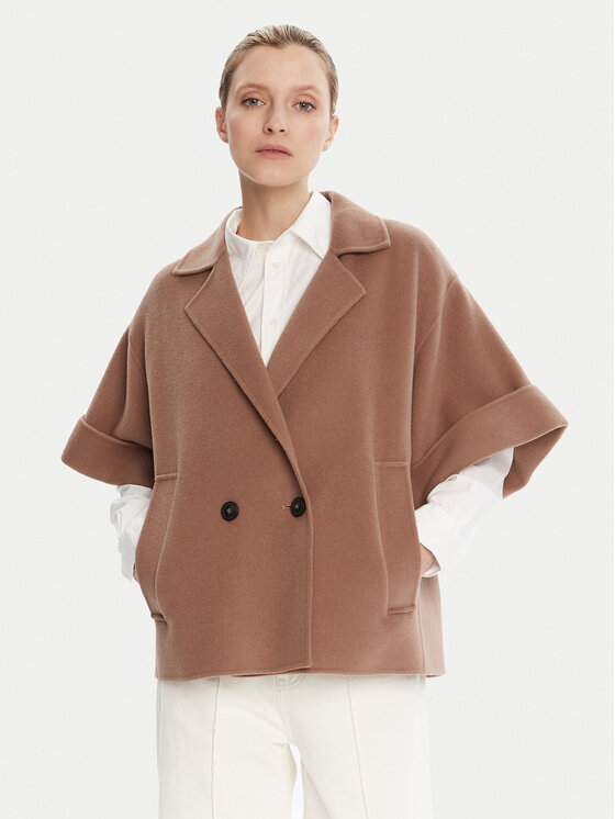 Weekend Max Mara Weekend Max Mara Gyapjú kabát Pera 2525086021 Barna Regular Fit