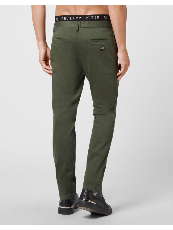 PHILIPP PLEIN PHILIPP PLEIN Spodnie materiałowe 4133 Zielony Regular Fit